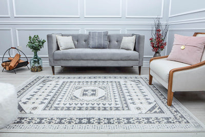 Our beautiful Hailey,City Shadow,Hailey City Shadow,2'6" x 4',Vintage,Pile Height: 0.5,Durable,Polypropylene,Soft touch,Durable,Vintage,Abstract,White,Gray,Turkey,Rectangle,HY40C Area Rug