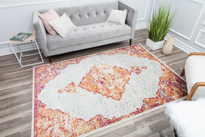 Our beautiful Hailey,Scarlet Sage,Hailey Scarlet Sage,2'6"x4',Vintage,Pile Height: 0.5,Durable,Polypropylene,Soft touch,Durable,Vintage,Transitional,Ivory,Orange,Turkey,Rectangle,HY50E Area Rug