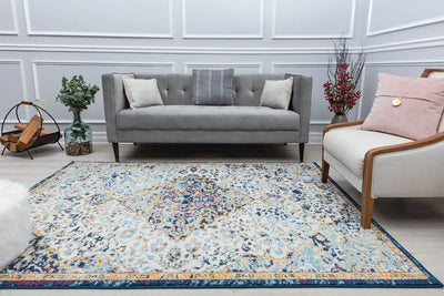 Our beautiful Hailey,Southern Belle,Hailey Southern Belle,2'6" x 4',Vintage,Pile Height: 0.5,Durable,Polypropylene,Soft touch,Durable,Vintage,Abstract,White,Blue,Turkey,Rectangle,HY50L Area Rug