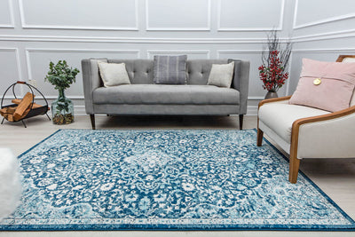 Our beautiful Hailey,Mozart Blue,Hailey Mozart Blue,2'6" x 4',Vintage,Pile Height: 0.5,Durable,Polypropylene,Soft touch,Durable,Vintage,Abstract,Blue,White,Turkey,Rectangle,HY50N Area Rug