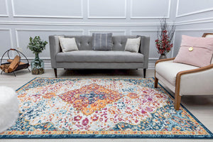 Our beautiful Hailey,Vivid Beauty,Hailey Vivid Beauty,2'6" x 4',Vintage,Pile Height: 0.5,Durable,Polypropylene,Soft touch,Durable,Vintage,Abstract,Blue,White,Turkey,Rectangle,HY50P Area Rug