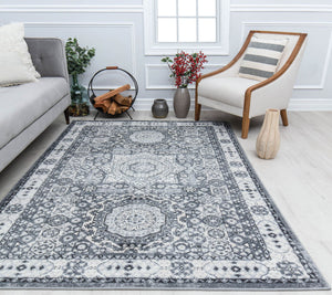 Rugs America Hailey HY60H Ice Cube Silver Area Rug