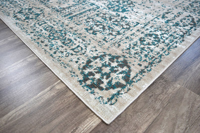 Our beautiful Harlow,Stoneware White,Harlow Stoneware White,2'6"x4',Vintage,Pile Height: 0.3,Soft Touch,Polypropylene,Indoor/Outdoor,Soft Touch,Vintage,Transitional,White,Blue,Turkey,Rectangle,HW10B Area Rug