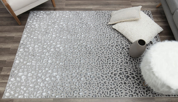 CosmoLiving By Cosmopolitan Hazel HZ50B Gray Leopard Area Rug