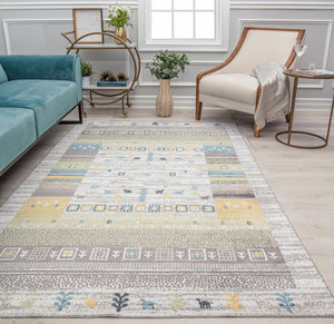 Our beautiful Jada,Pine Bayou,Jada Pine Bayou,2'6" x 4',Bohemian,Pile Height: 0.4,High Traffic,Polyester,Soft touch,High Traffic,Bohemian,Tribal,Gray,Yellow,Turkey,Rectangle,JD55A Area Rug