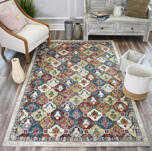 Our beautiful Jarden,Heirloom,Jarden Heirloom,2'2"x4',Vintage,Pile Height: 0.5,Hi Lo,Polypropylene,Polyester,Soft touch,Hi Lo,Vintage,Transitional,Ivory,Multi,Turkey,Rectangle,JR10A Area Rug