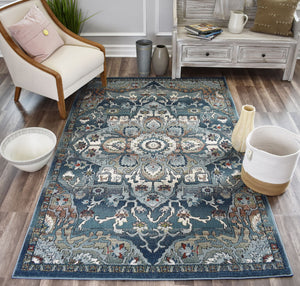 Our beautiful Jarden,Eclipse,Jarden Eclipse,2'2"x4',Vintage,Pile Height: 0.5,Hi Lo,Polypropylene,Polyester,Soft touch,Hi Lo,Vintage,Transitional,Blue,Gold,Turkey,Rectangle,JR50A Area Rug