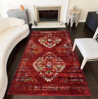 Our beautiful Khloe,Burnt Red,Khloe Burnt Red,5'x7',Moroccan,Pile Height: 0.4,Spun Yarn,Polypropylene,dense pile,Spun Yarn,Moroccan,Tribal,rust,red,Turkey,Rectangle,KH40C Area Rug