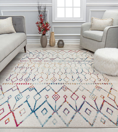 Our beautiful Knox,Confetti Mix,Knox Confetti Mix,2'6" x 4',Tribal,Pile Height: 0.4,High Traffic,Polypropylene,Soft touch,High Traffic,Tribal,Moroccan,White,Multicolor,Turkey,Rectangle,KN10A Area Rug