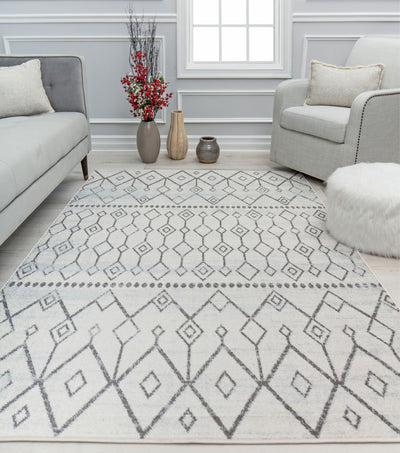 Our beautiful Knox,Linen White,Knox Linen White,2'6" x 4',Tribal,Pile Height: 0.4,High Traffic,Polypropylene,Soft touch,High Traffic,Tribal,Moroccan,White,Gray,Turkey,Rectangle,KN10B Area Rug