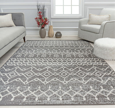Our beautiful Knox,Falling Umbra,Knox Falling Umbra,2'6" x 4',Tribal,Pile Height: 0.4,High Traffic,Polypropylene,Soft touch,High Traffic,Tribal,Moroccan,Gray,White,Turkey,Rectangle,KN40C Area Rug