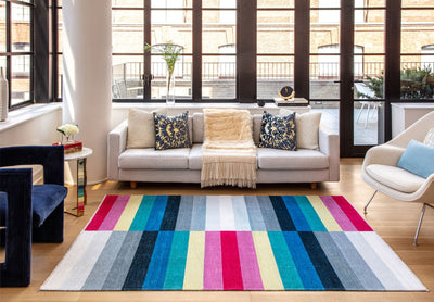 Our beautiful Maisie,Flying Colors,Maisie Flying Colors,2'7" x 4',Mordern ,Pile Height: 0.3,Printed,Polyester,Cotton,Flatweave,Printed,Mordern ,Stripe ,Multicolor ,Multicolor,Turkey,Rectangle,MI15A Area Rug
