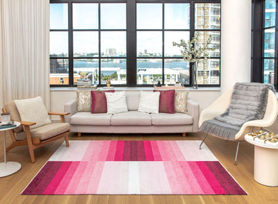 Our beautiful Maisie,Tickled Pink,Maisie Tickled Pink,2'7" x 4',Mordern ,Pile Height: 0.3,Printed,Polyester,Cotton,Flatweave,Printed,Mordern ,Stripe ,Pink,White ,Turkey,Rectangle,MI15B Area Rug