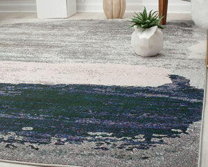 CosmoLiving By Cosmopolitan Malina MA25A Silver Satin Area Rug