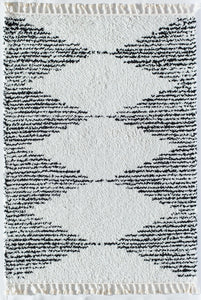 CosmoLiving By Cosmopolitan Mason Shag MS30A Heath White Area Rug