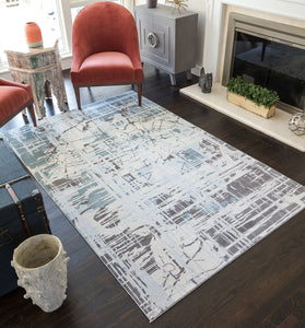 CosmoLiving By Cosmopolitan Mercer MC20A Splatter White Area Rug