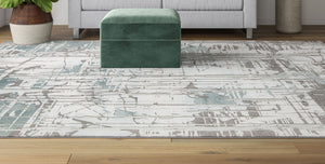 CosmoLiving By Cosmopolitan Mercer MC20A Splatter White Area Rug