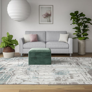 CosmoLiving By Cosmopolitan Mercer MC20A Splatter White Area Rug