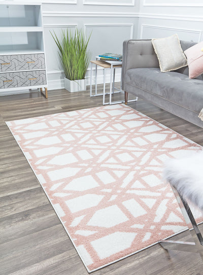 Our beautiful Miko,Spiced Milk,Miko Spiced Milk,2'6"x4',Contemporary,Pile Height: 0.4,Soft Touch,Polypropylene,Soft Touch,Contemporary,Geometric,Cream,Pink,Turkey,Rectangle,MO30B Area Rug