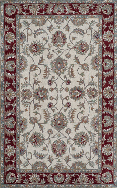 Mason Brooks New Dynasty NDY02 Ivory Burgundy Area Rug