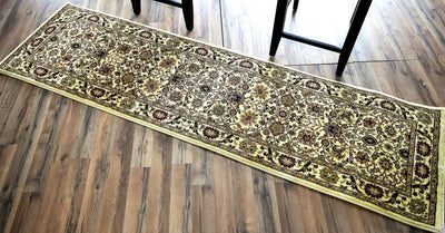 Our beautiful New Vision,Tabriz Cream,New Vision Tabriz Cream,2'3"x7'10",Traditional,Pile Height: 0.563,Heatset,Polypropylene,Cut Pile,Heatset,Traditional,Oriental,Beige,Brown,Turkey,Runner,1332-CRM Area Rug