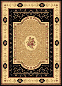 Mason Brooks New Vision 1365-BLK F. Aubusson Black Area Rug