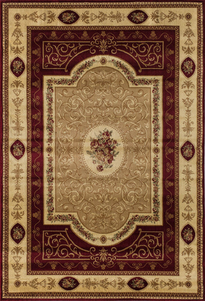 Rugs America New Vision 1365-CHR F. Aubusson Cherry Area Rug
