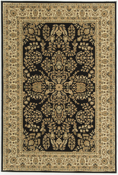 Our beautiful New Vision,Lilihan Black,New Vision Lilihan Black,2'3"x7'10",Traditional,Pile Height: 0.563,Heatset,Polypropylene,Cut Pile,Heatset,Traditional,Oriental,Black,Gold,Turkey,Runner,2251-BLK Area Rug