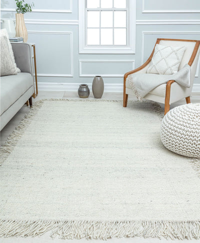 Our beautiful Nolan,Seashell,Nolan Seashell,5’0”x7’0”,Casual ,Pile Height: 1,Wool ,Cotton ,Soft Touch ,Casual ,Solid ,White ,White ,India,Rectangle,NN10A Area Rug
