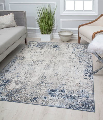 Our beautiful Prescott,Mottled Cerulean,Prescott Mottled Cerulean,2'6" x 4',Vintage,Pile Height: 0.5,Soft Touch,Polypropylene,Polyester,Hi Low,Soft Touch,Vintage,Transitional,Gray,Blue,Turkey,Rectangle,PS25B Area Rug
