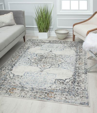 Our beautiful Prescott,White Bay Blossom,Prescott White Bay Blossom,2'6" x 4',Vintage,Pile Height: 0.5,Soft Touch,Polypropylene,Polyester,Hi Low,Soft Touch,Vintage,Transitional,Gray,White,Turkey,Rectangle,PS35C Area Rug