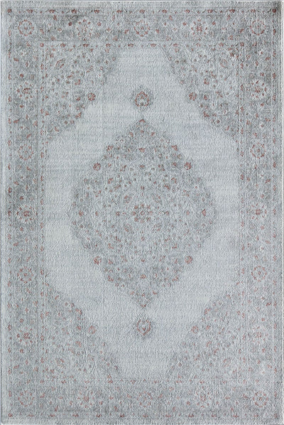 Our beautiful Samina,Silver Bells,Samina Silver Bells,2'6" x 4',Vintage,Pile Height: 0.5,Durable,Polyester,Soft touch,Durable,Vintage,Abstract,White,Gray,Turkey,Rectangle,SM30B Area Rug