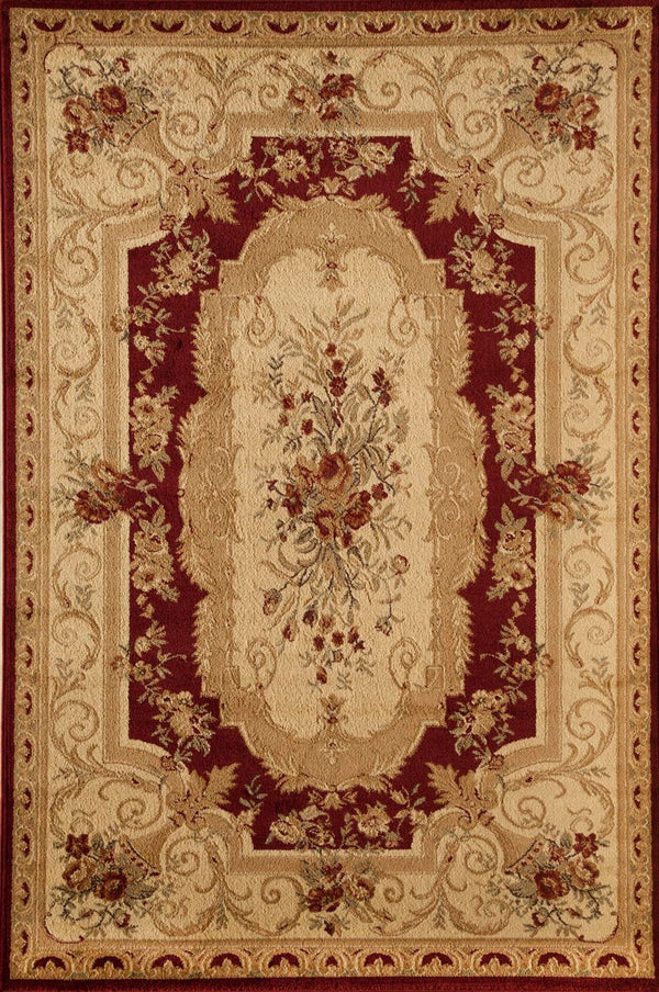 Rugs America Sorrento 2513-RED Aubusson Red Area Rug