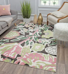 Our beautiful Valentina,Summer Bloom,Valentina Summer Bloom,2'x4',Transitional,Pile Height: 0.4,shiny,Polypropylene,Super Soft,shiny,Transitional,Floral,Black,Green,Turkey,Rectangle,VA15A Area Rug