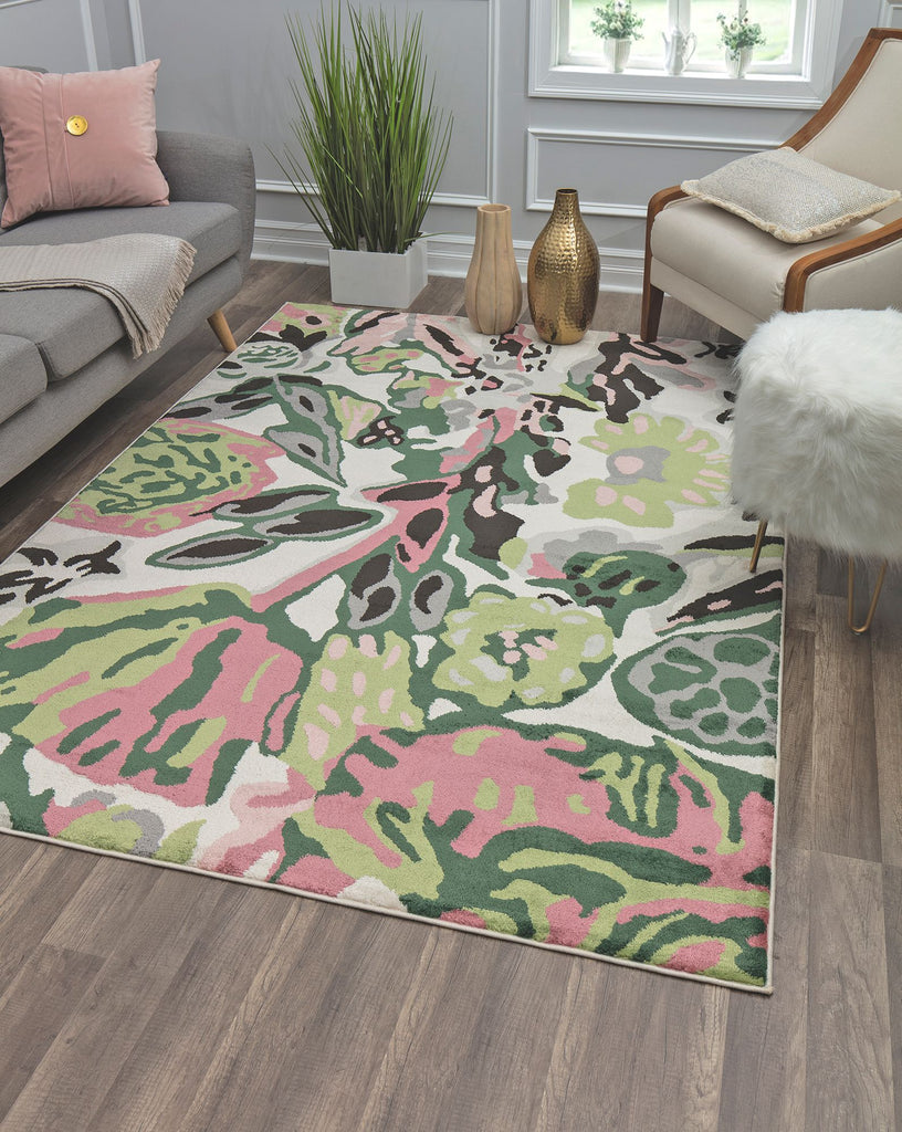 Our beautiful Valentina,May Flowers,Valentina May Flowers,2'x4',Transitional,Pile Height: 0.4,shiny,Polypropylene,Super Soft,shiny,Transitional,Floral,White,Green,Turkey,Rectangle,VA15B Area Rug