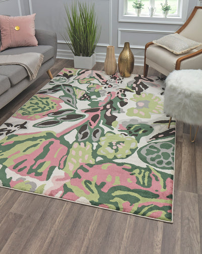 Our beautiful Valentina,May Flowers,Valentina May Flowers,2'x4',Transitional,Pile Height: 0.4,shiny,Polypropylene,Super Soft,shiny,Transitional,Floral,White,Green,Turkey,Rectangle,VA15B Area Rug