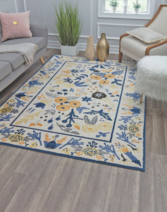 Our beautiful Valentina,Gardenia Ivory Gold,Valentina Gardenia Ivory Gold,2'x4',Transitional,Pile Height: 0.4,shiny,Polypropylene,Super Soft,shiny,Transitional,Floral,White,Blue,Turkey,Rectangle,VA30D Area Rug