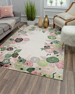 Mason Brooks Valentina VA35B Royal Blossom Pink Ivory Area Rug