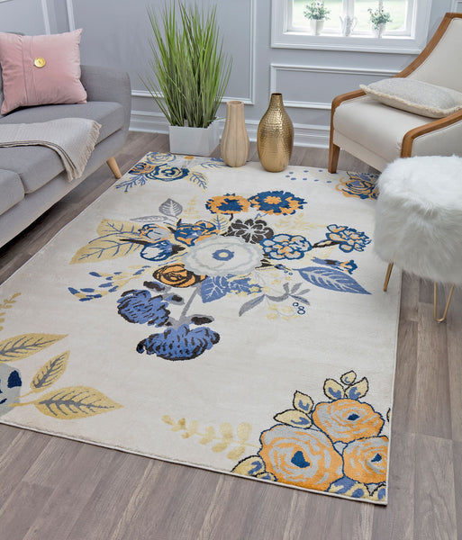 Mason Brooks Valentina VA40B Rose Garden Ivory Area Rug