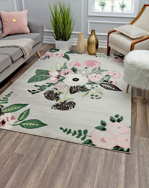 Mason Brooks Valentina VA40C Rose Garden Gray Area Rug