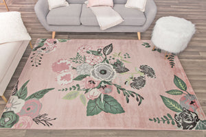 Rugs America Valentina VA40D Rose Garden Pink Area Rug