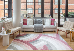 Our beautiful Vera,Blushing Belle,Vera Blushing Belle,2'0" x 4'0",Modern ,Pile Height: 0.3,shiny,Polypropylene,Super Soft,shiny,Modern ,Geometric ,Pink ,Cream ,Turkey,Rectangle,VE60C Area Rug