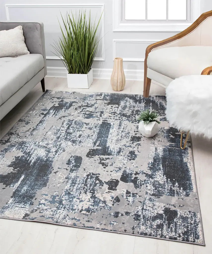 Auden Collection Silver Platinum Area Rug