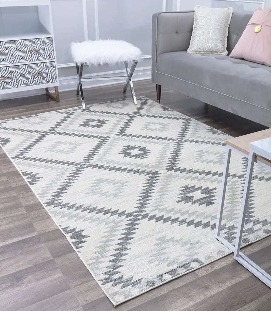 CosmoLiving By Cosmopolitan Bodrum BR30G Kilim White Area Rug