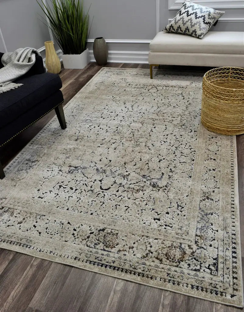 Rugs America Cambridge CB500A Tan Navy Area Rug