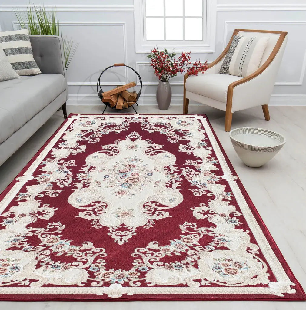 Rugs America Century CY20C Classic Burgundy Area Rug