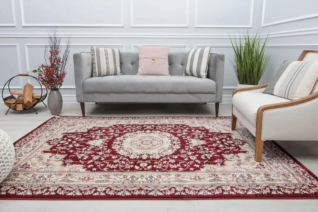 Rugs America Century CY30A Medallion Burgundy Area Rug