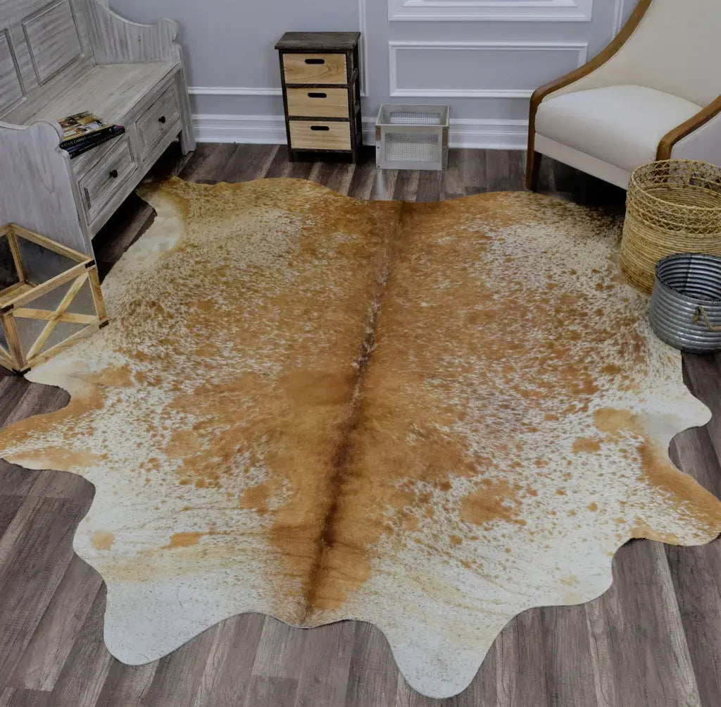 Rugs America Hand Curated Cowhide HC34 Salt Pepper (Brown/White) 34 Area Rug