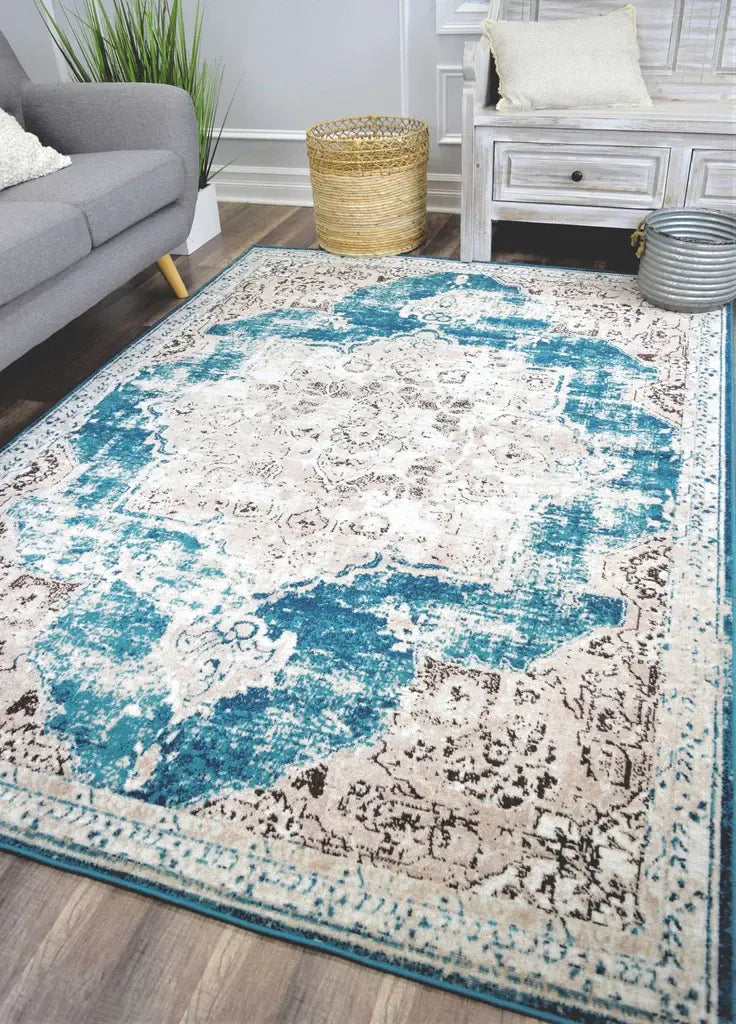 Rugs America Harlow HW20A Avalon Teal Area Rug