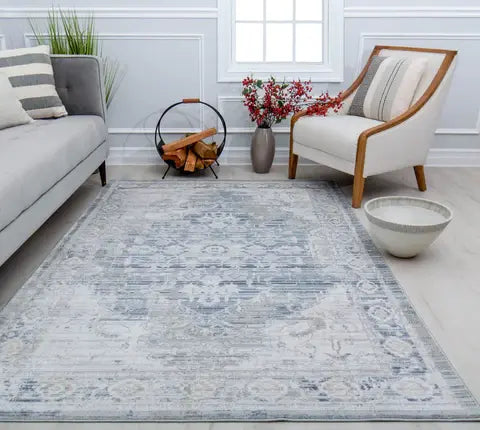 Mason Brooks Juliette JL10A Wickham Gray Area Rug in a stylish living room